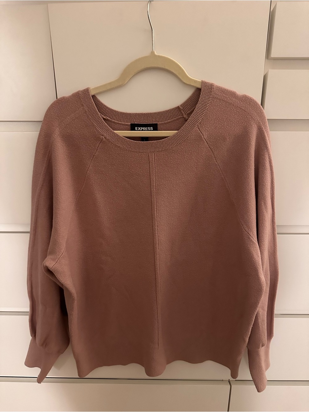 Express Women's Dusty Rose Crewneck Batwing Sweater